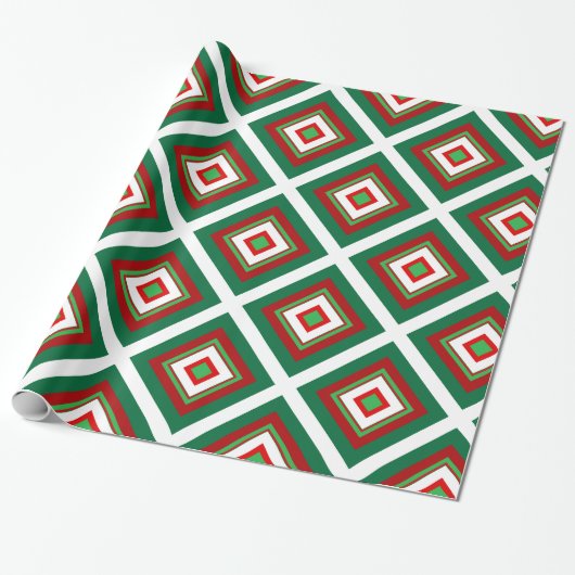 Rode en groene kerstdecoratie cadeaupapier (Uitgerold)