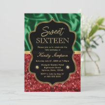 Rode en Groene Kerstfeest Glans Sweet 16