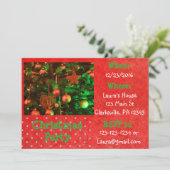 Rode en Groene Kerstfeest Uitnodiging (Staand voorkant)