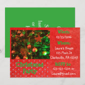 Rode en Groene Kerstfeest Uitnodiging (Voorkant / Achterkant)