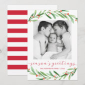 Rode en groene kerstfoto vakantiekaarten feestdagenkaart (Voorkant / Achterkant)