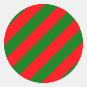 Rode en groene kerstkaarsstapes ronde sticker