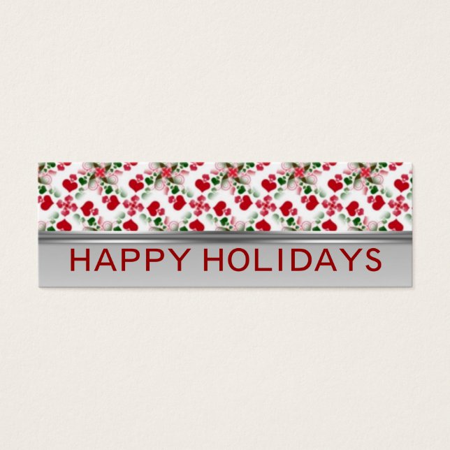 Rode en groene kerstkaart | Mini-grootte Mini Visitekaartjes (Voorkant)