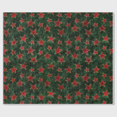 rode en groene kerstklappen cadeaupapier (Vlak)