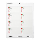 Rode en groene kerstklokken bruiloft labels (Full Sheet)