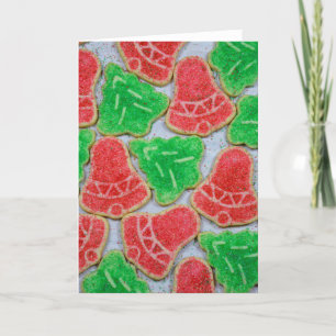 Rode en groene kerstkoekjes feestdagen kaart