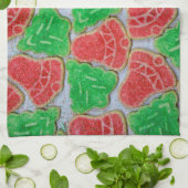 Rode en groene kerstkoekjes theedoek (Gevouwen)