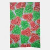 Rode en groene kerstkoekjes theedoek (Verticaal)