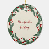 Rode en groene kerstkrans keramisch ornament (Links)