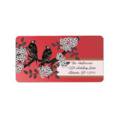 Rode en groene kerstlabels voor vogels etiket (Voorkant)