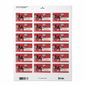 Rode en groene kerstlabels voor vogels etiket (Full Sheet)