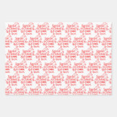 Rode en Groene Kerstman Kerstmis Inpakpapier Vel (Voorkant 2)