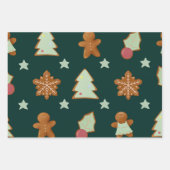 Rode en Groene Kerstman Kerstmis Inpakpapier Vel (Voorkant 3)