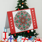 Rode en Groene Kerstmis Mandala Feestdagen Kaart