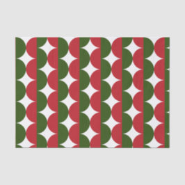 Rode en groene Kerstmis Mid Century Modern Wavy Tissuepapier