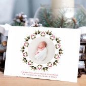 Rode en Groene Kerstmisfoto Krans Feestdagenkaart