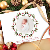 Rode en Groene Kerstmisfoto Krans Feestdagenkaart