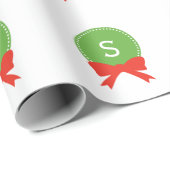  rode en groene kerstmonogram Wreater Cadeaupapier (Rol Hoek)