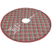 Rode en groene kerstpannen fleece kerstboom rok (Gekanteld)