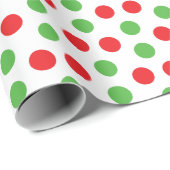 Rode en groene kerstpoka Dots Cadeaupapier (Rol Hoek)