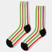 Rode en groene kerstprint sokken (Links)