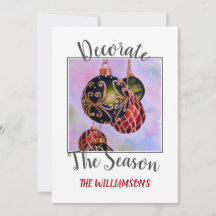 Rode en groene kerstsieraden met foto