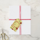 Rode en groene kerstsneeuwvlokken cadeaulabel (Met Touw)