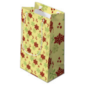 Rode en groene kerstsnowflakes klein cadeauzakje (Achterkant Gekanteld)