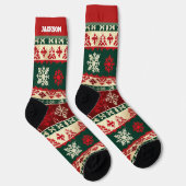 Rode en Groene Kerstsokken met Naam Sokken (Rechts)