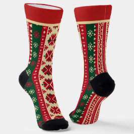 Rode en Groene Kerstsokken met Naam Sokken
