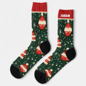 Rode en Groene Kerstsokken met Naam Sokken (Links)