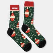 Rode en Groene Kerstsokken met Naam Sokken (Rechts)