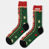 Rode en Groene Kerstsokken met Naam Sokken (Links)