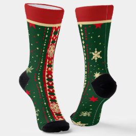 Rode en Groene Kerstsokken met Naam Sokken