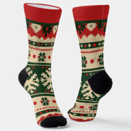 Rode en Groene Kerstsokken met Naam Sokken