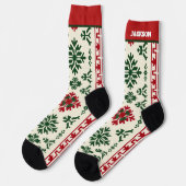 Rode en Groene Kerstsokken met Naam Sokken (Links)