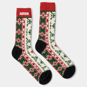Rode en Groene Kerstsokken met Naam Sokken (Rechts)