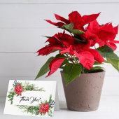 Rode en Groene Kerstster Bedankkaart