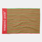 Rode en groene kerststrepen theedoek (Horizontaal)