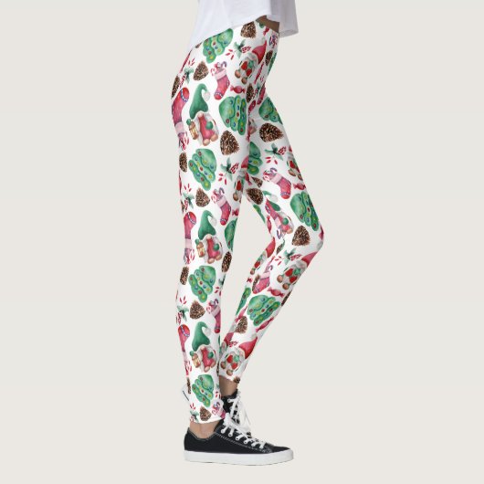 Rode en groene kerstsymbolen leggings (Rechts)
