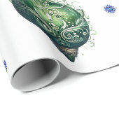 Rode en groene kerstversieringen op wit cadeaupapier (Rol Hoek)