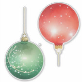 Rode en groene kerstversieringen sticker (Voorkant)