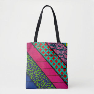 Rode en groene kleding tote bag