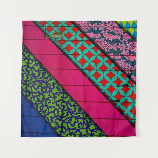 Rode en groene kleding wandkleed (Voorkant)