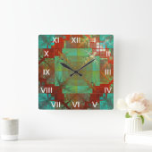 Rode en groene klokkast voor kernfusie vierkante klok (Huis)