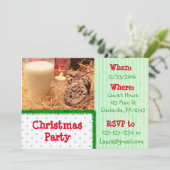 Rode en Groene Koekjes Kerstfeest Uitnodiging (Staand voorkant)