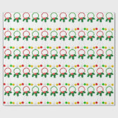 Rode en groene kransen White Wrapping Paper Cadeaupapier (Vlak)