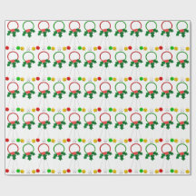 Rode en groene kransen White Wrapping Paper