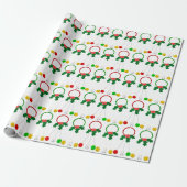 Rode en groene kransen White Wrapping Paper Cadeaupapier (Uitgerold)