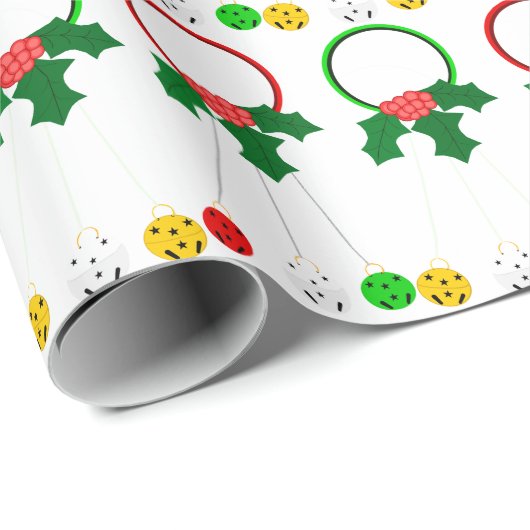 Rode en groene kransen White Wrapping Paper Cadeaupapier (Rol Hoek)